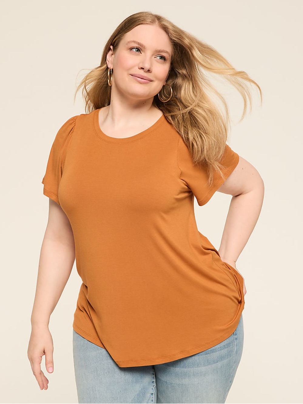 NWT Lane Bryant Dream Feel Short-Sleeve Crew-Neck Top Size 22/24